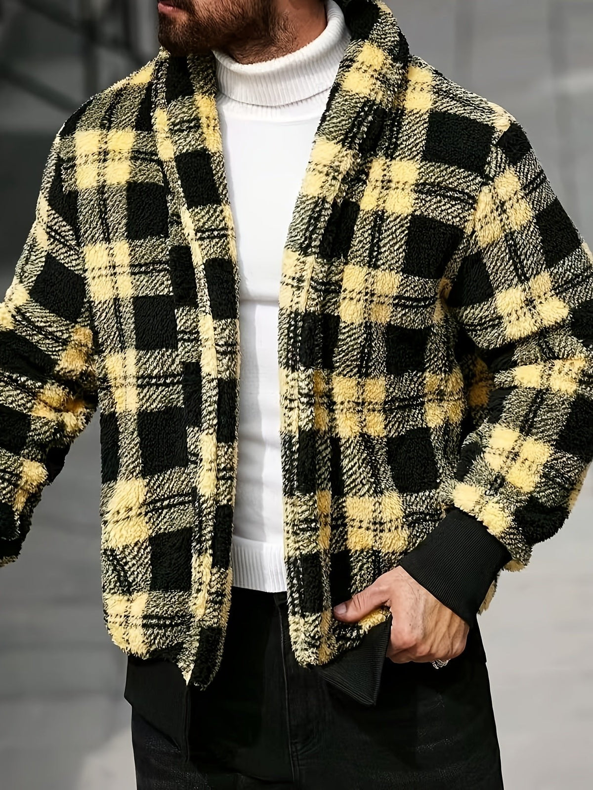 Veste Carreaux Unisexe Cosy – Motif Blanc & Gris Coupe Classique | Atlas Lumberjack Automne