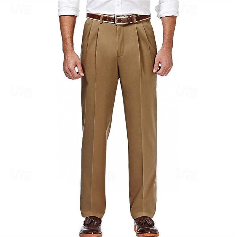 Pantalon à Pinces Homme Classique – Coupe Droite Polyvalente | Justin Pantalon Élégant