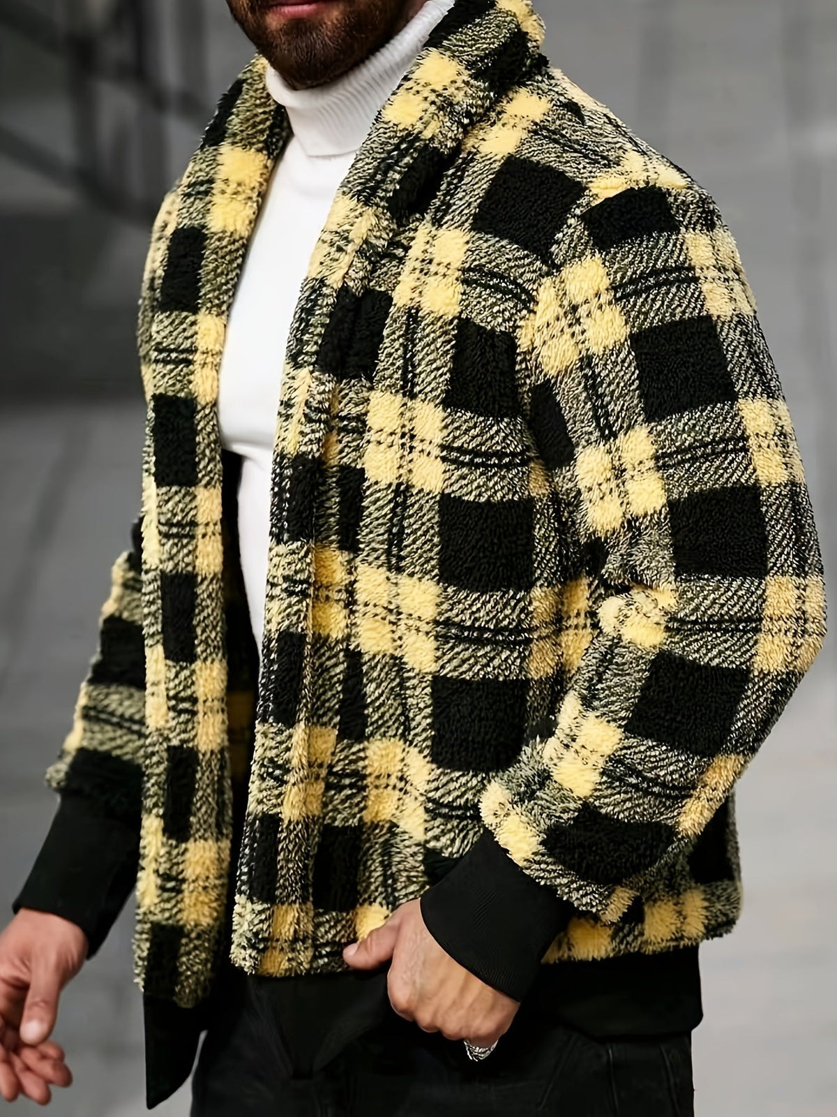 Veste Carreaux Unisexe Cosy – Motif Blanc & Gris Coupe Classique | Atlas Lumberjack Automne