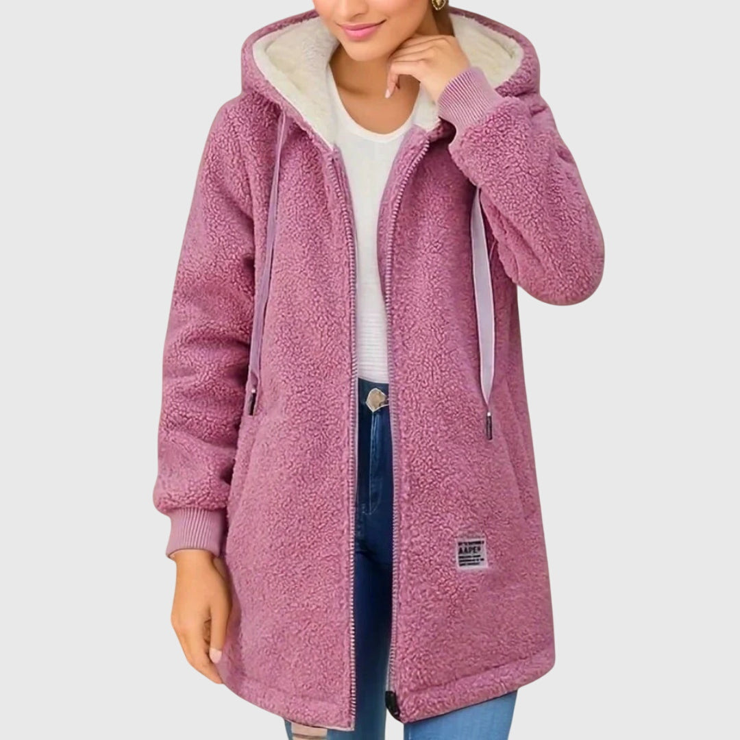 Manteau polaire à capuche pour femme