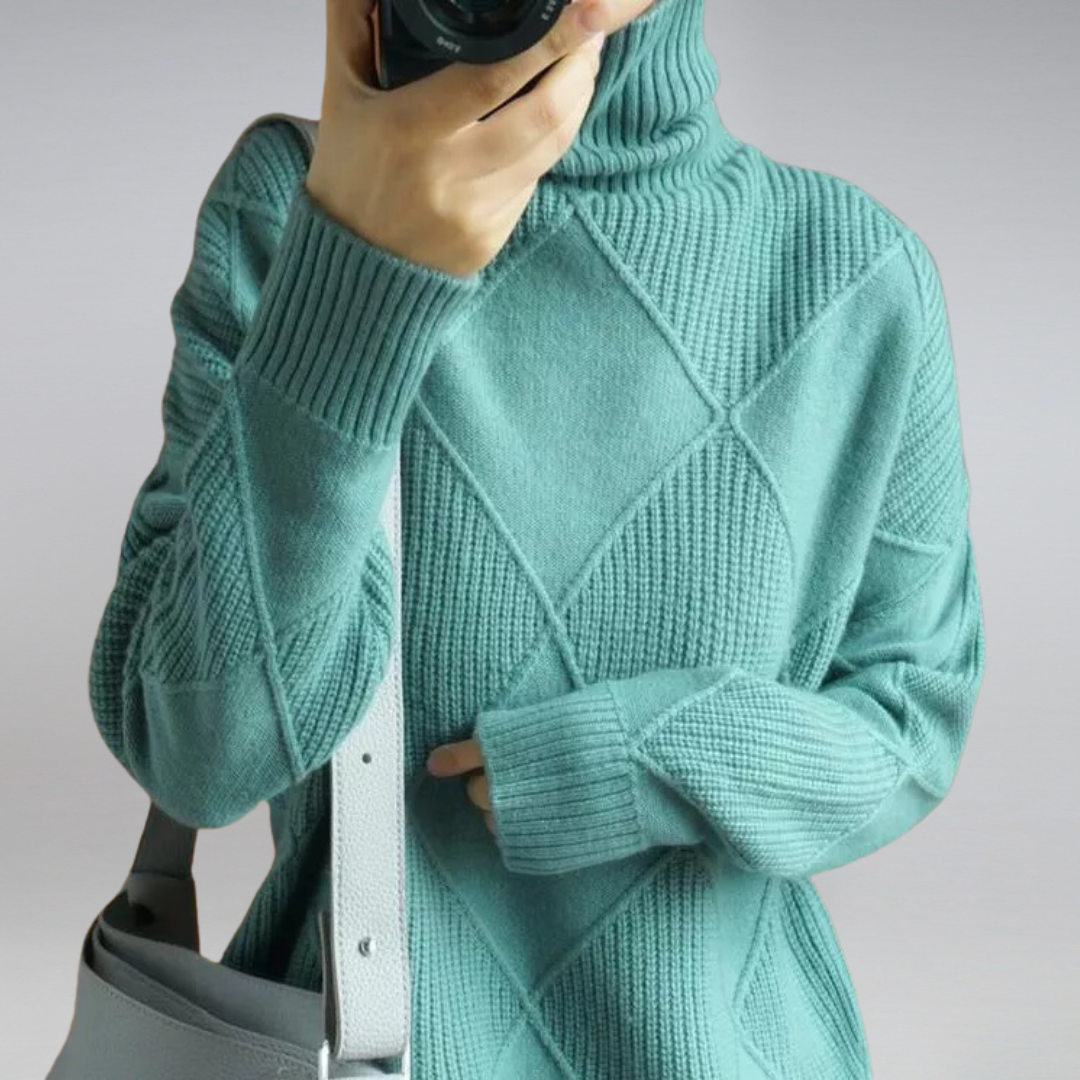Pull Femme Col Roulé – Maille Douce Manches Longues | Style Tendance & Confort Hiver