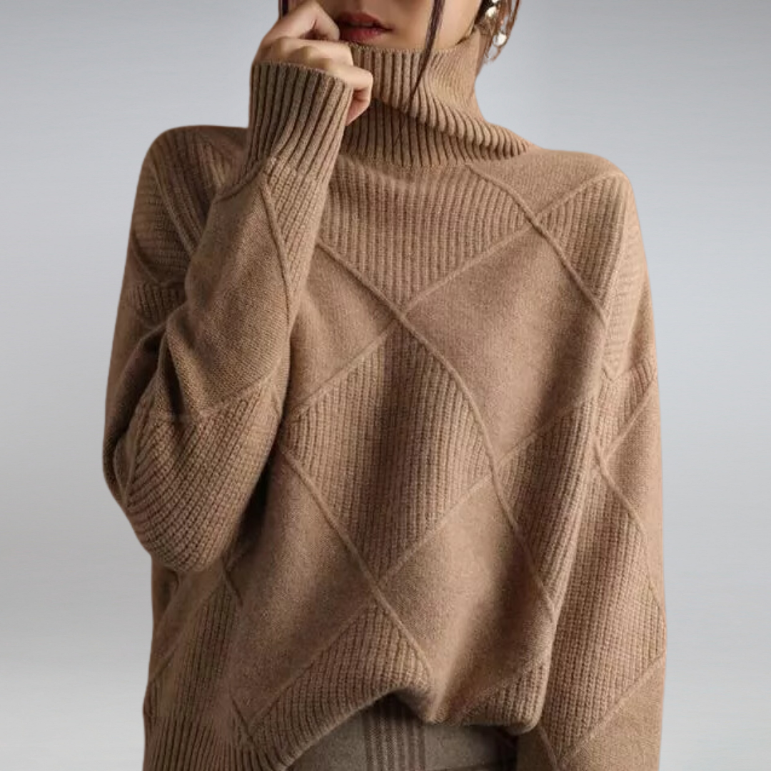 Pull Femme Col Roulé – Maille Douce Manches Longues | Style Tendance & Confort Hiver