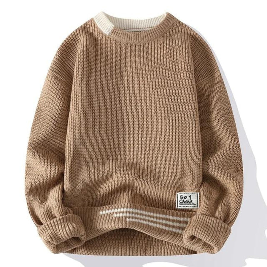 Pull Homme Oversize en Maille Respirante – Poignets Côtelés Coupe Loose | Style Casual Moderne