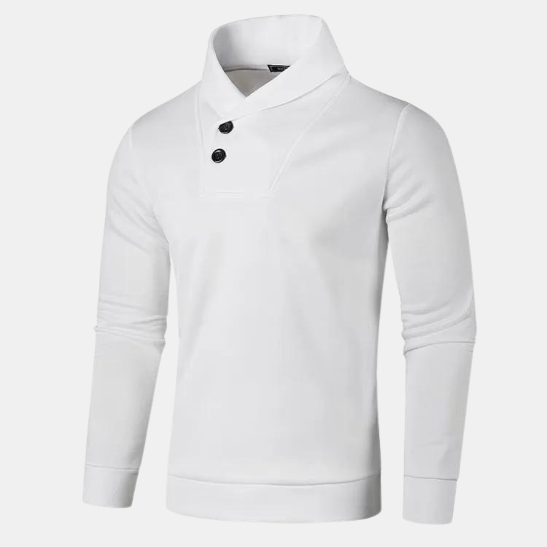 Pull Col Montant Homme Boutonné – Pull en Maille Coupe Ajustée Manches Longues | Élégance Casual
