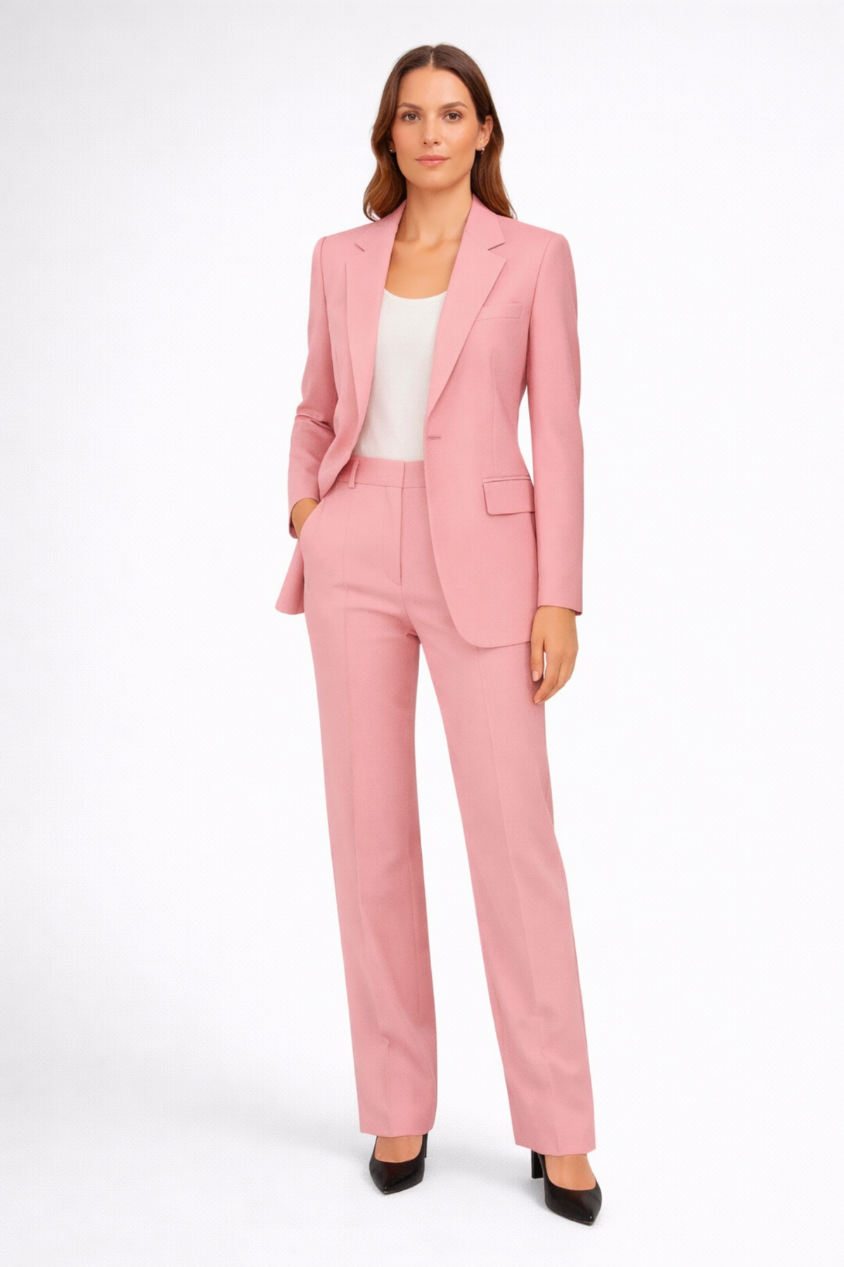 Ensemble Tailleur Femme - Blazer Structuré et Pantalon Droit