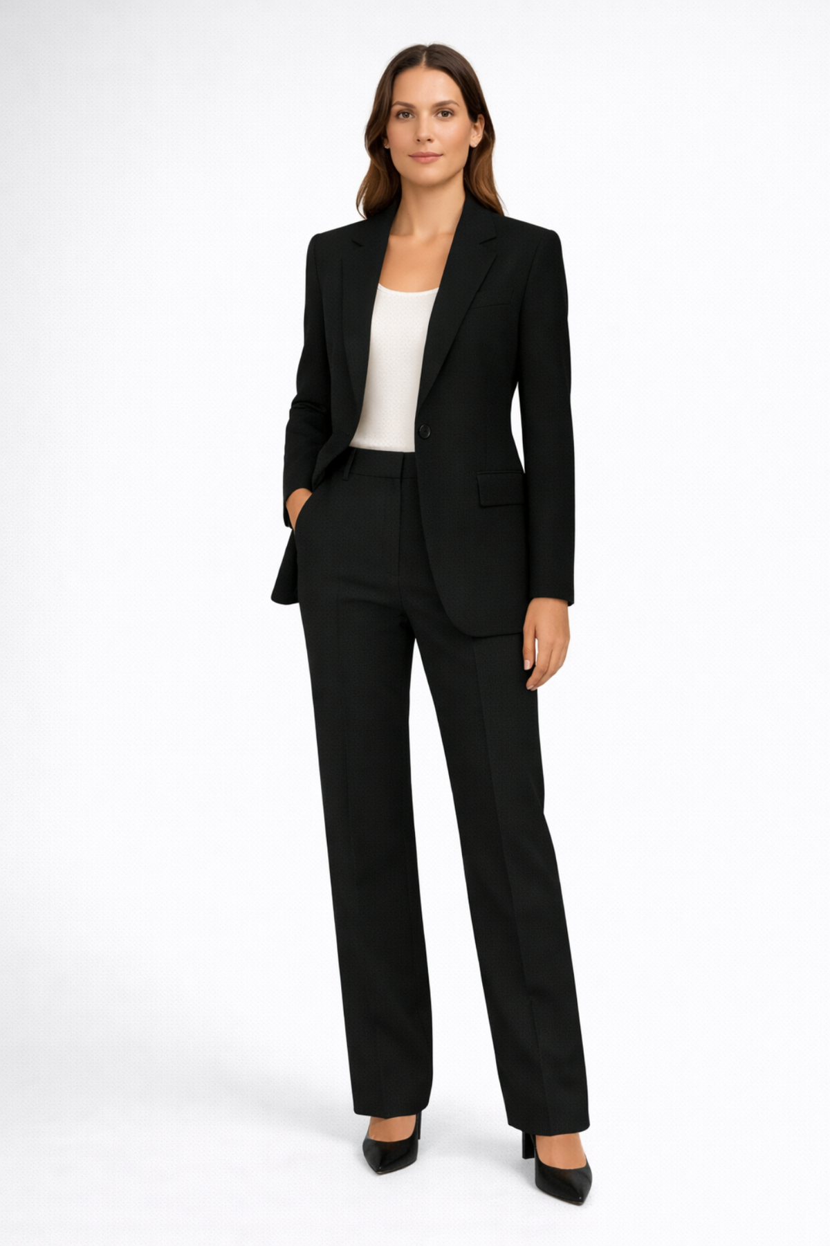 Ensemble Tailleur Femme - Blazer Structuré et Pantalon Droit