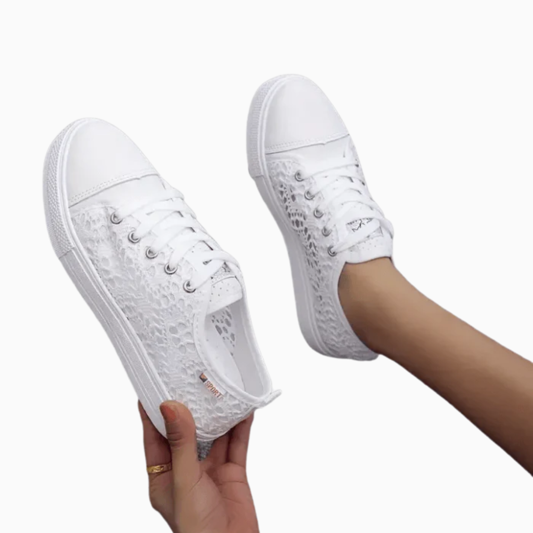 Baskets femme en dentelle style décontracté respirant