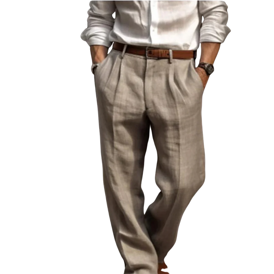 Julian pantalon homme confortable coupe droite avec plis style habillé