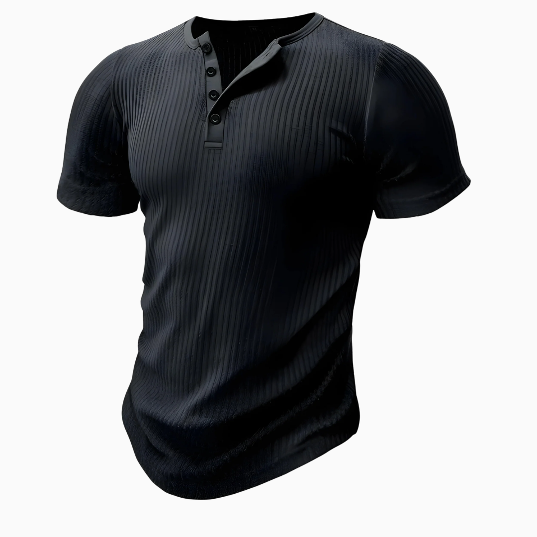 Dario t-shirt homme manches courtes col boutons coupe ajustée style casual