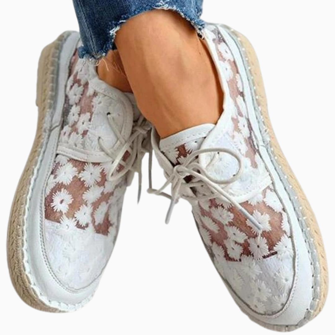 Baskets femme dentelle florale style décontracté