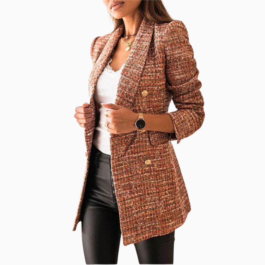 Mila | Blazer femme coupe longue boutonnée élégante style moderne