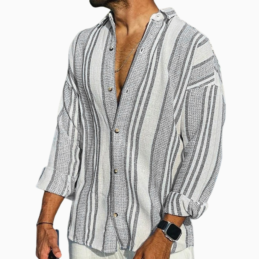 Sandro chemise homme manches longues motif rayé tissu épais style casual