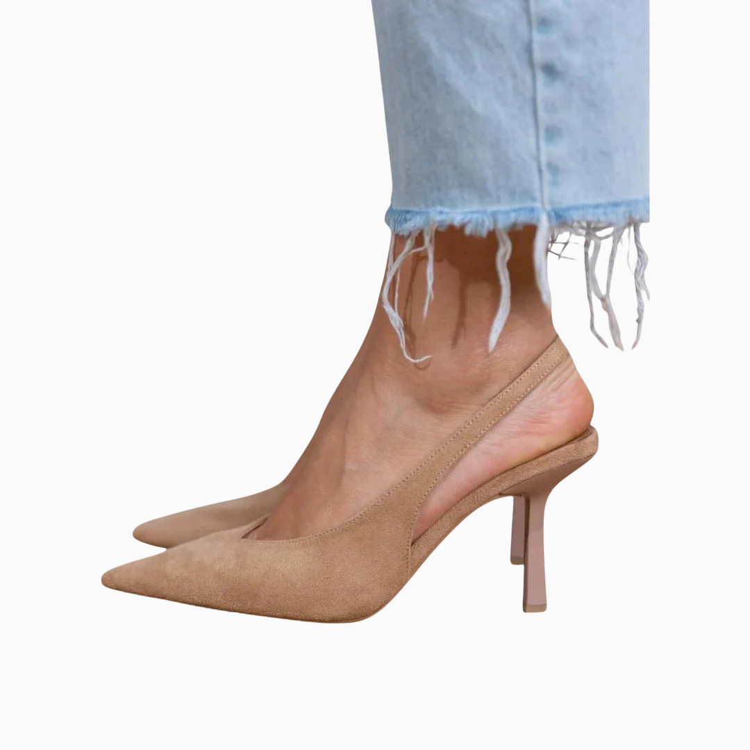 Escarpins slingback femme bout pointu talon fin coupe élégante