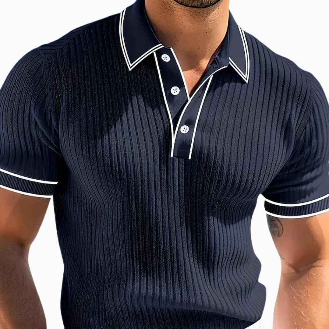 Polo Homme Slim Texturé – Finition Contrastée Élégante