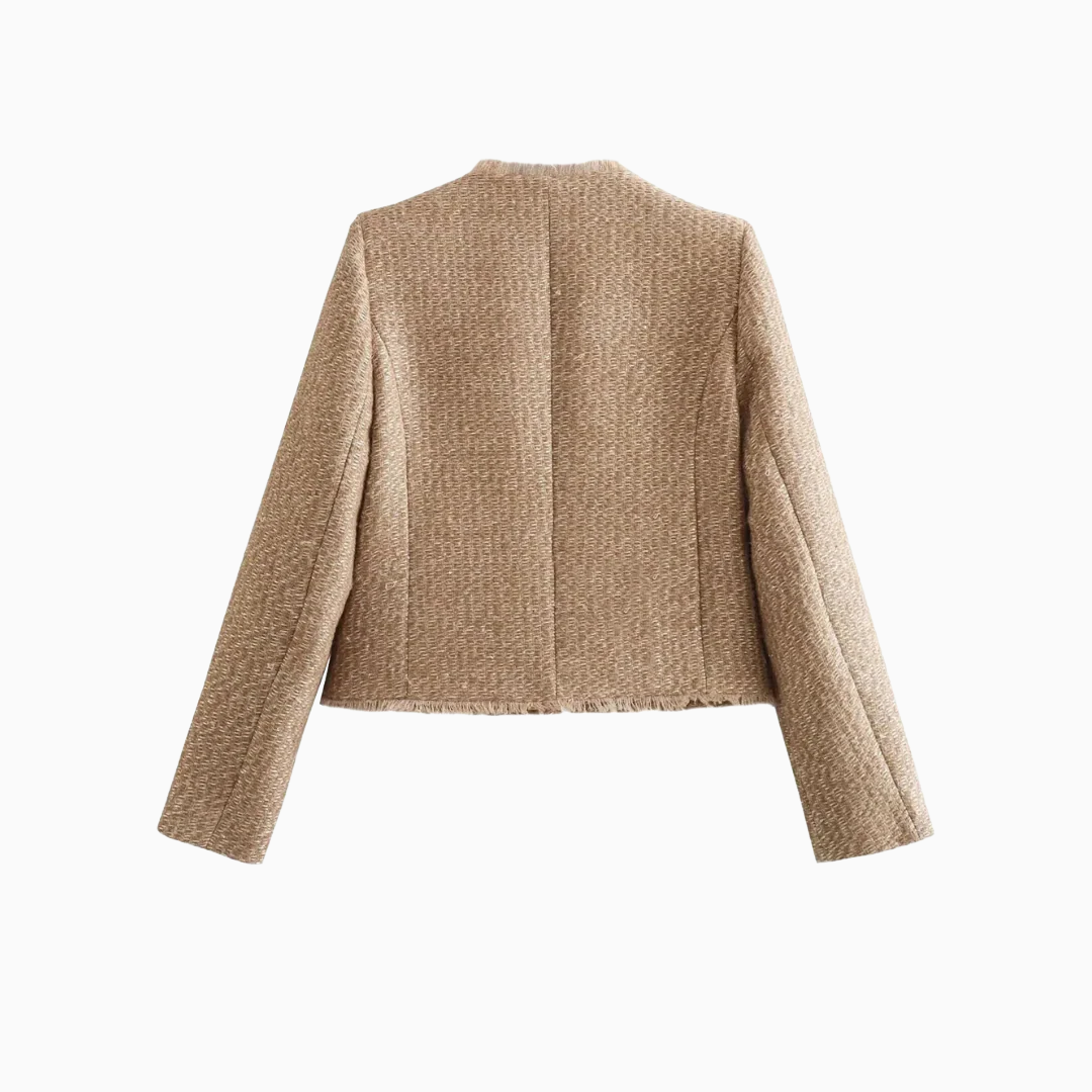 Veste Femme Texturée à Boutons – Style Blazer Élégant