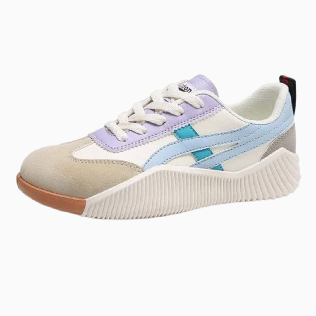 Baskets femme plateforme style rétro à lacets