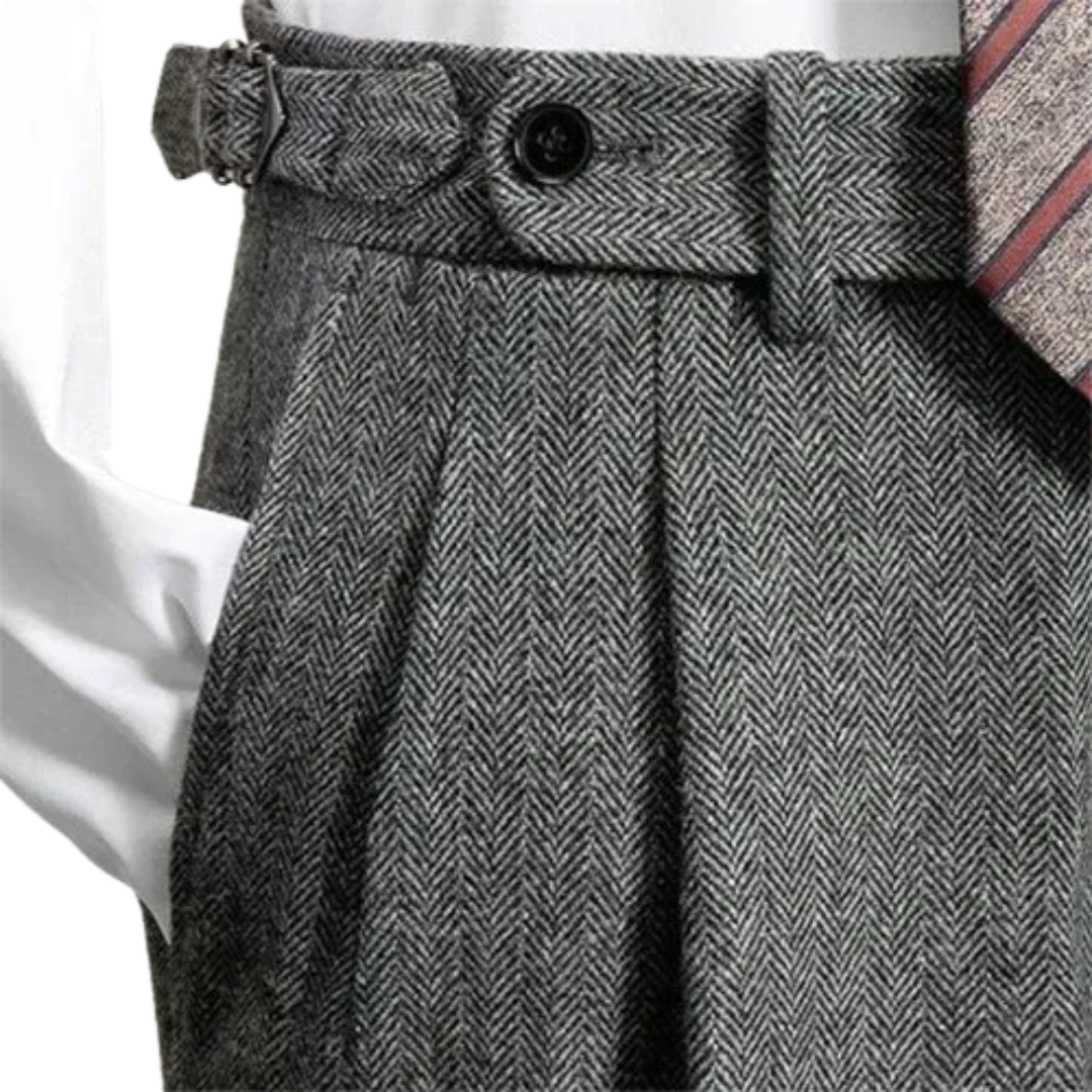 Pantalon Homme Plis Avant – Coupe Droite Tissu Structuré | Élégance au Quotidien