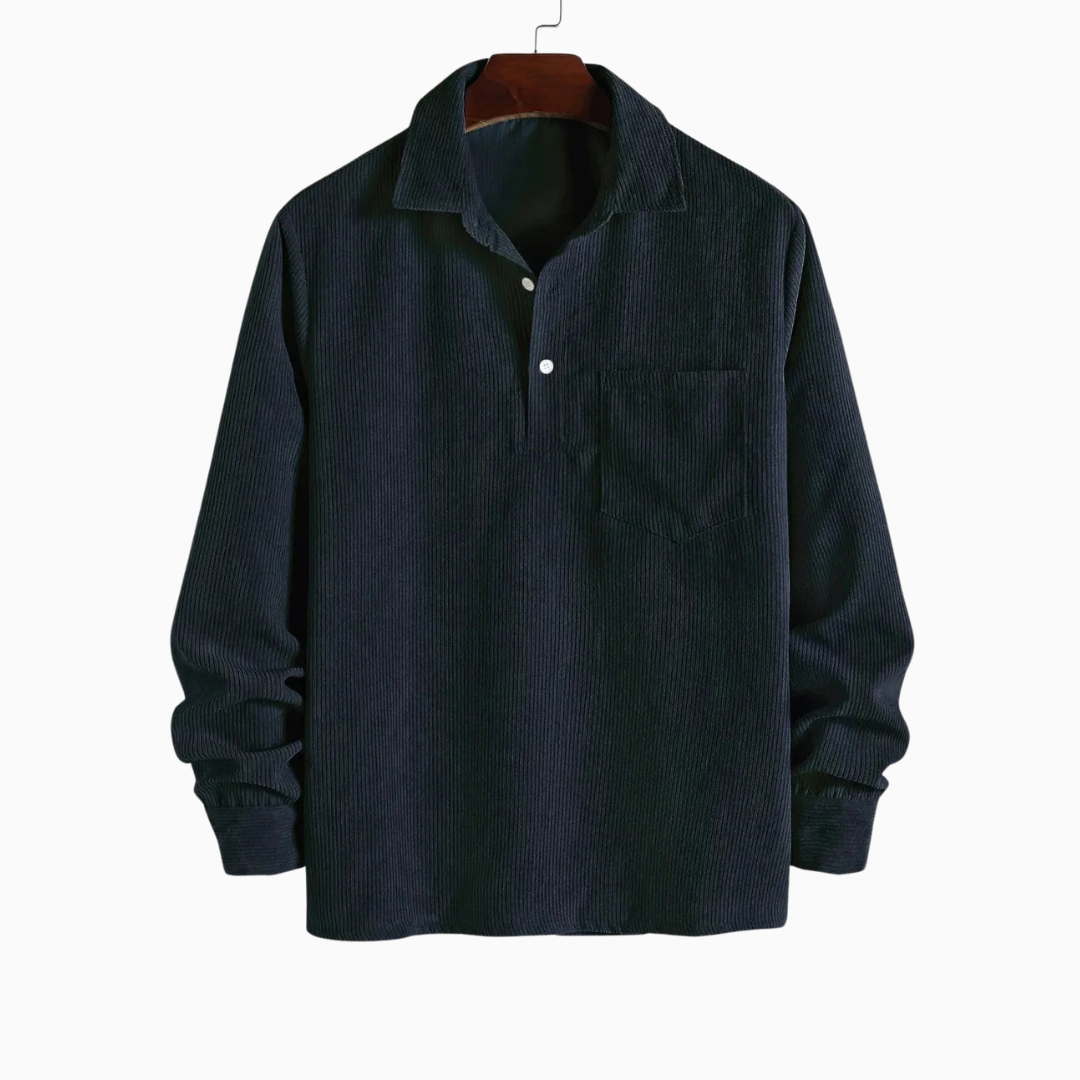 Noah polo homme manches longues en velours côtelé style casual