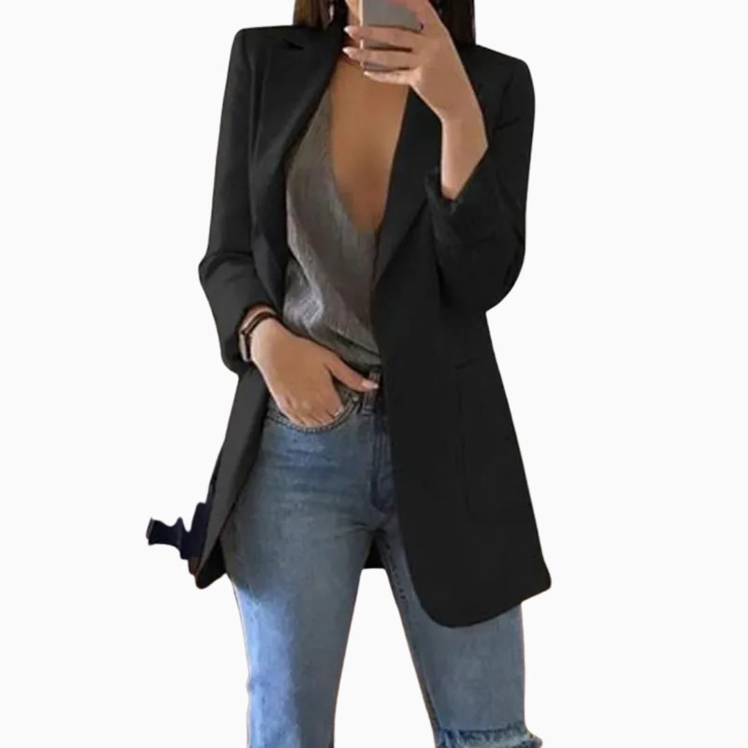 Chiara | Blazer femme coupe longue fluide et élégante pour un style quotidien