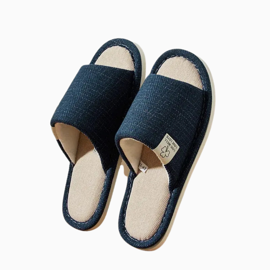 Chaussons ouverts homme textile respirant semelle souple confort maison