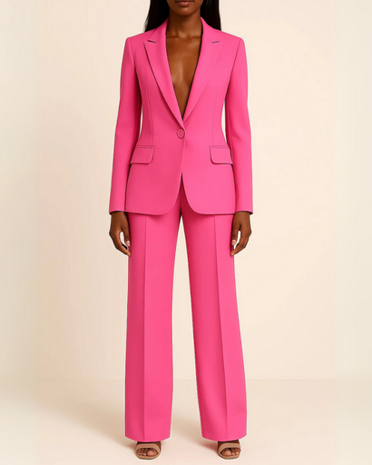 Tailleur femme blazer cintré - pantalon droit assorti
