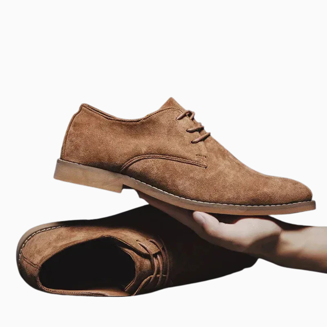 Chaussures homme type oxford en daim à lacets style classique habillé