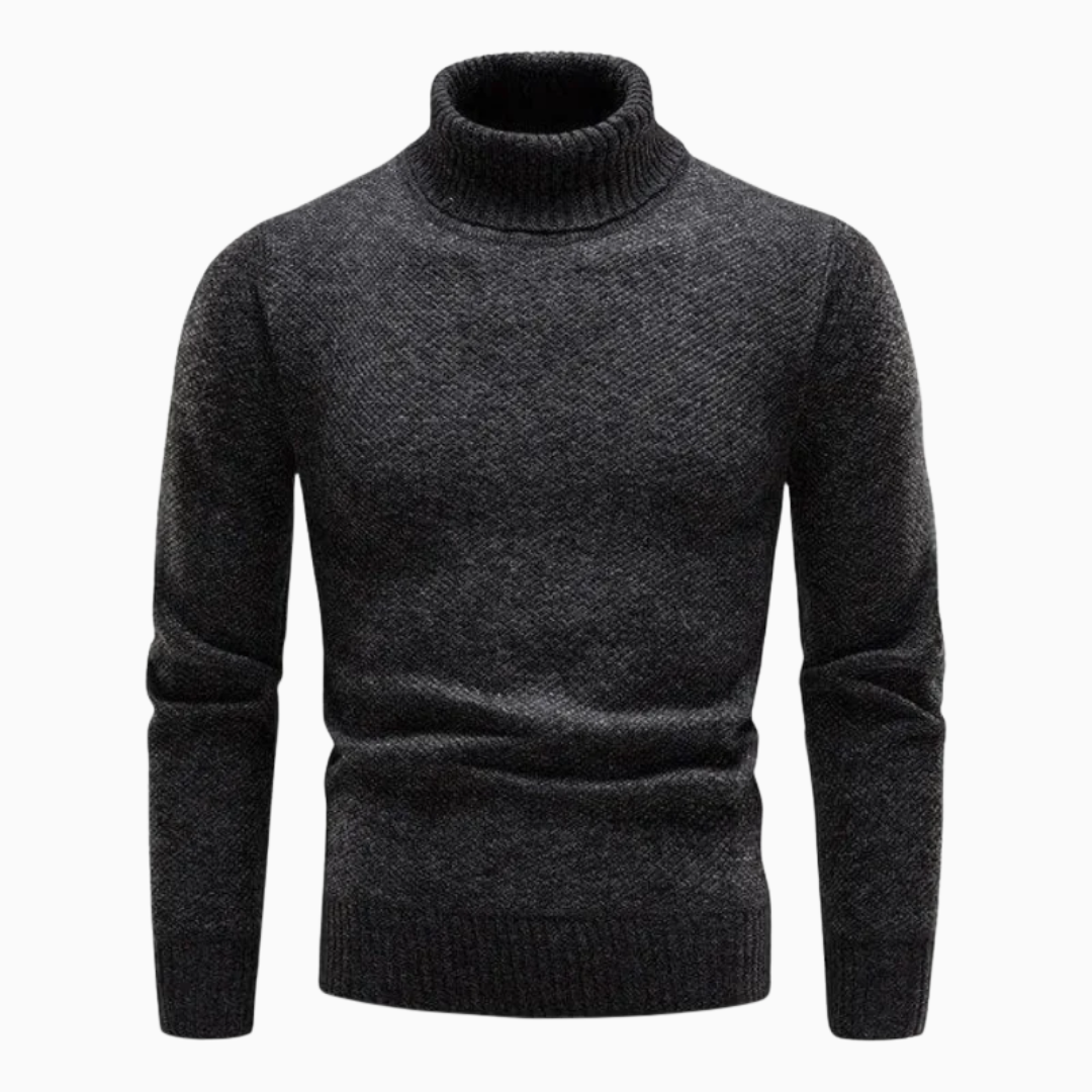Lucas pull homme col roulé maille chaude style hiver
