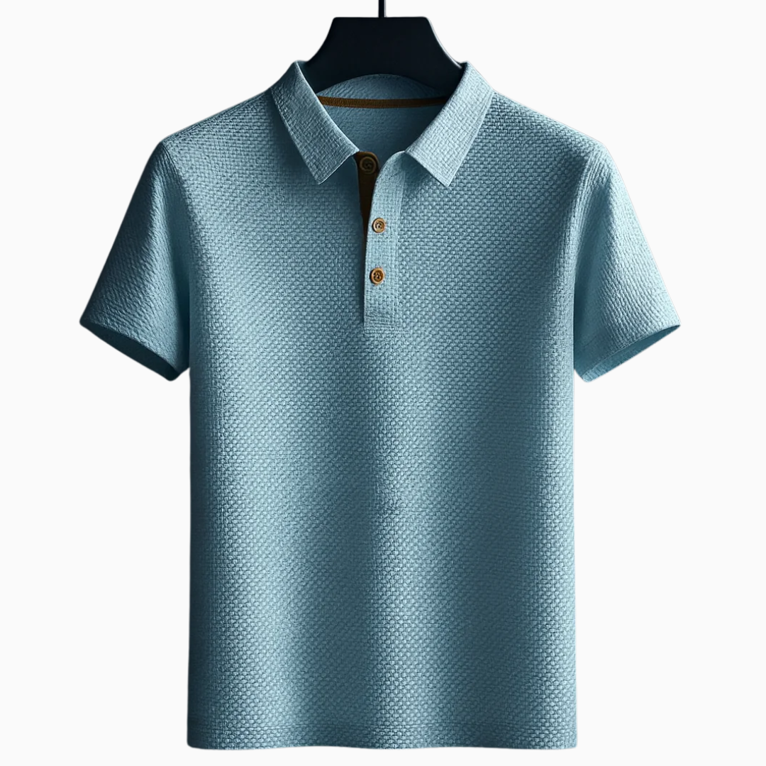 Polo homme col classique manches courtes patte boutonnée coupe droite