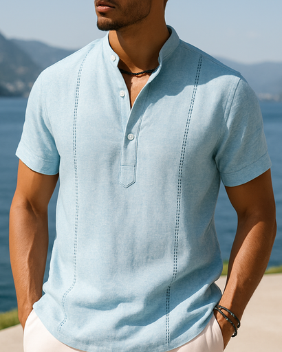 Polo homme col officier - coupe ajustée en maille piquée