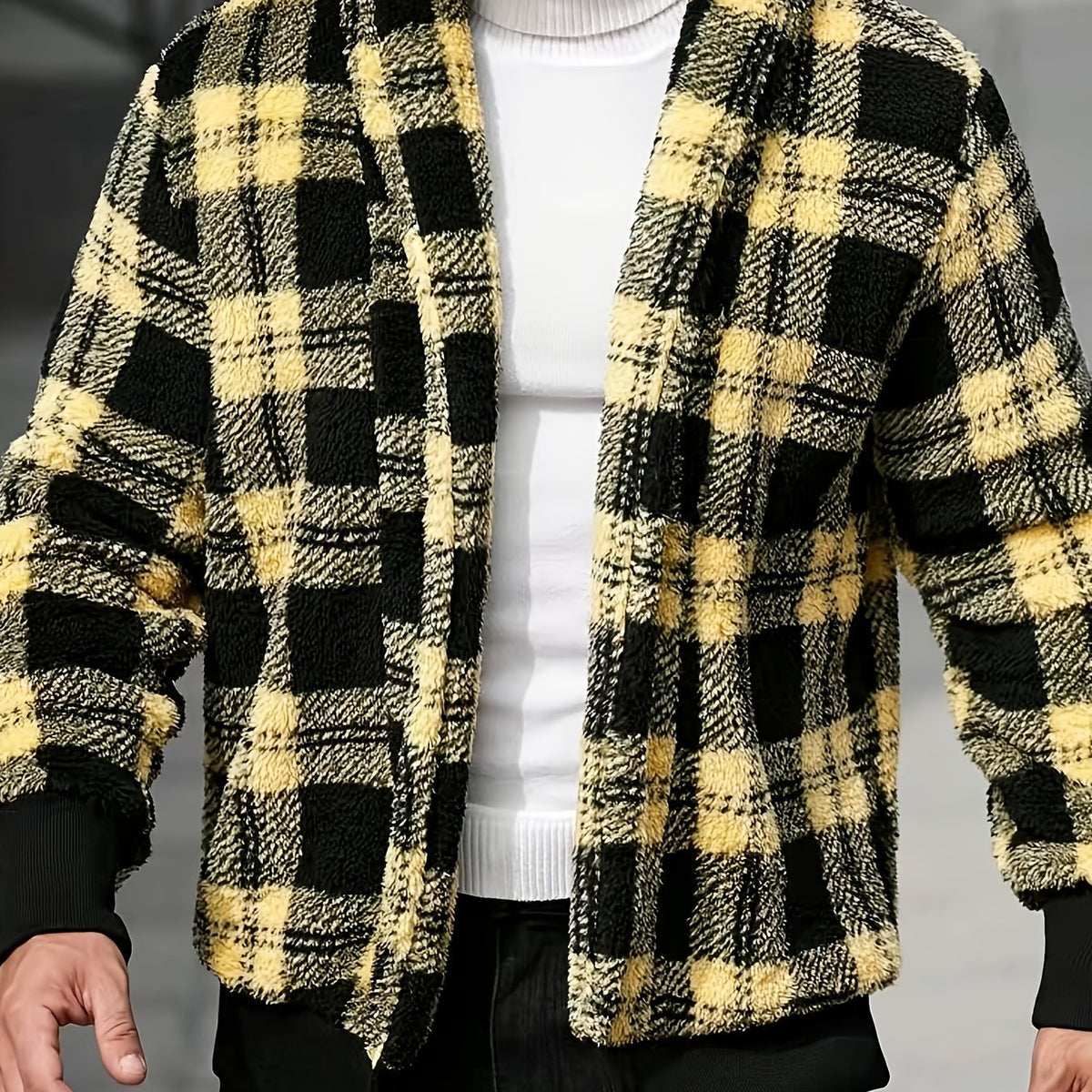 Veste Carreaux Unisexe Cosy – Motif Blanc & Gris Coupe Classique | Atlas Lumberjack Automne