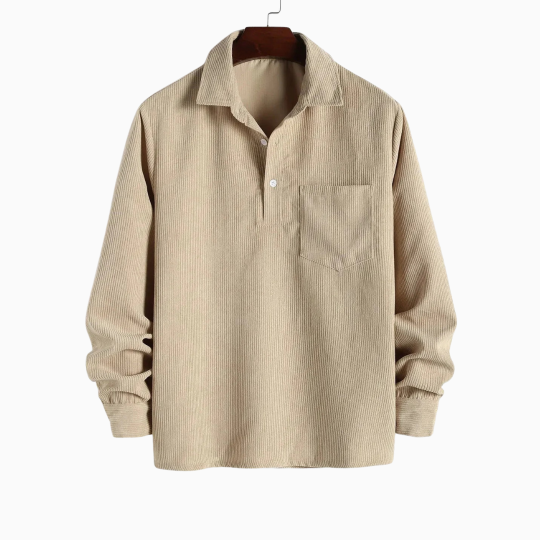 Noah polo homme manches longues en velours côtelé style casual