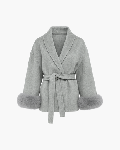 Manteau femme à ceinture - coupe ample avec manches élégantes