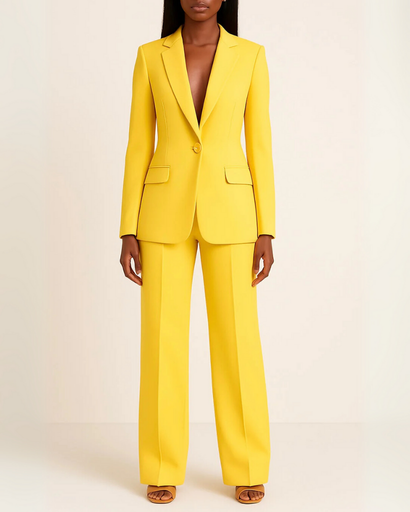 Tailleur femme blazer cintré - pantalon droit assorti