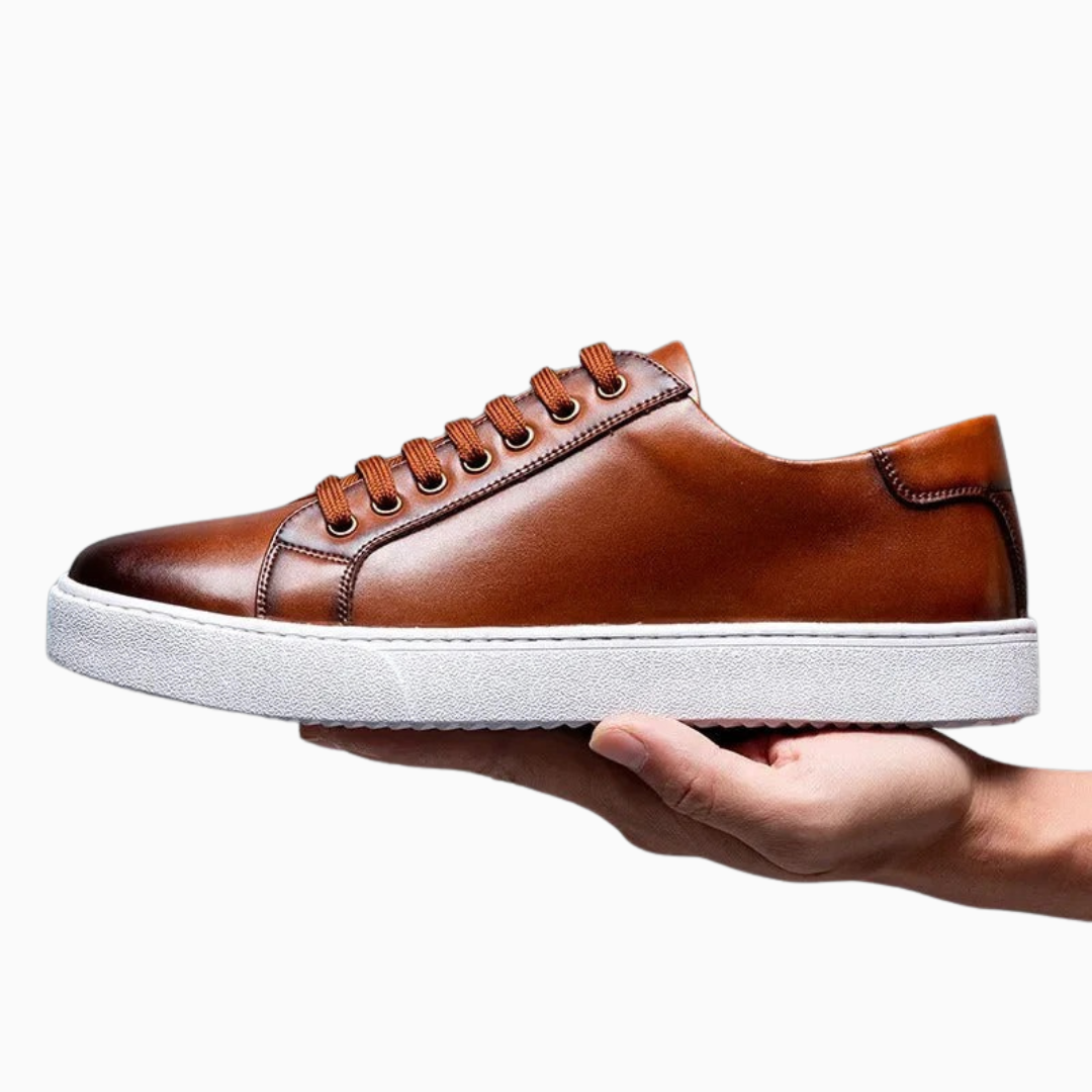 Baskets homme basses en cuir style moderne casual