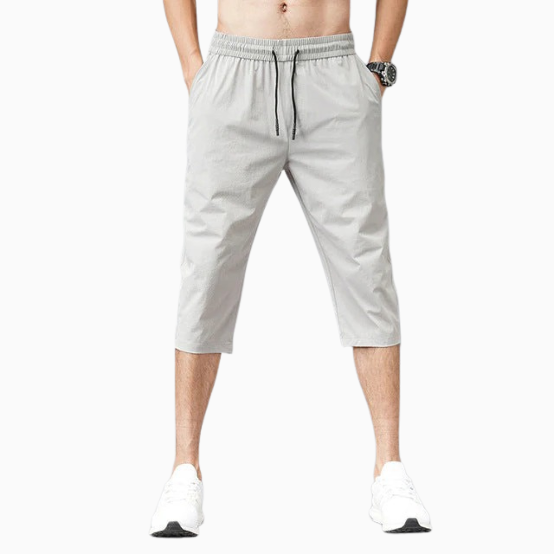 Kai pantalon trois quarts homme taille élastique avec cordon style casual été