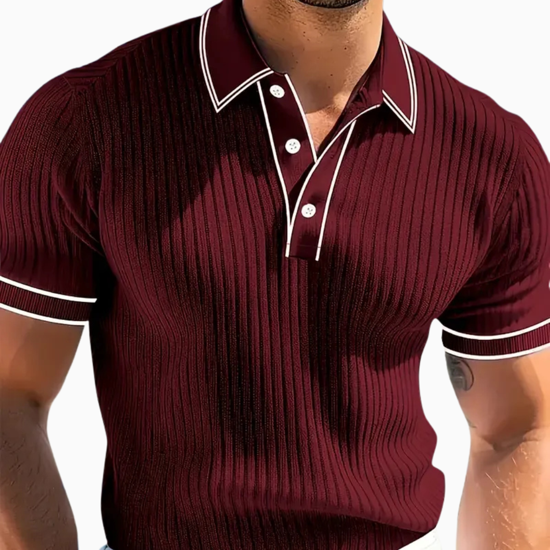 Polo Homme Slim Texturé – Finition Contrastée Élégante