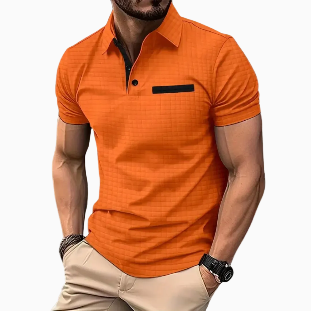 Emiliano polo homme manches courtes motif discret style élégant