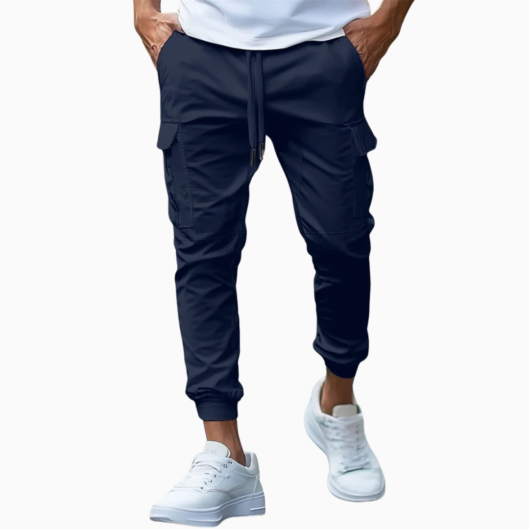 Luca pantalon cargo homme taille élastique coupe ajustée style casual