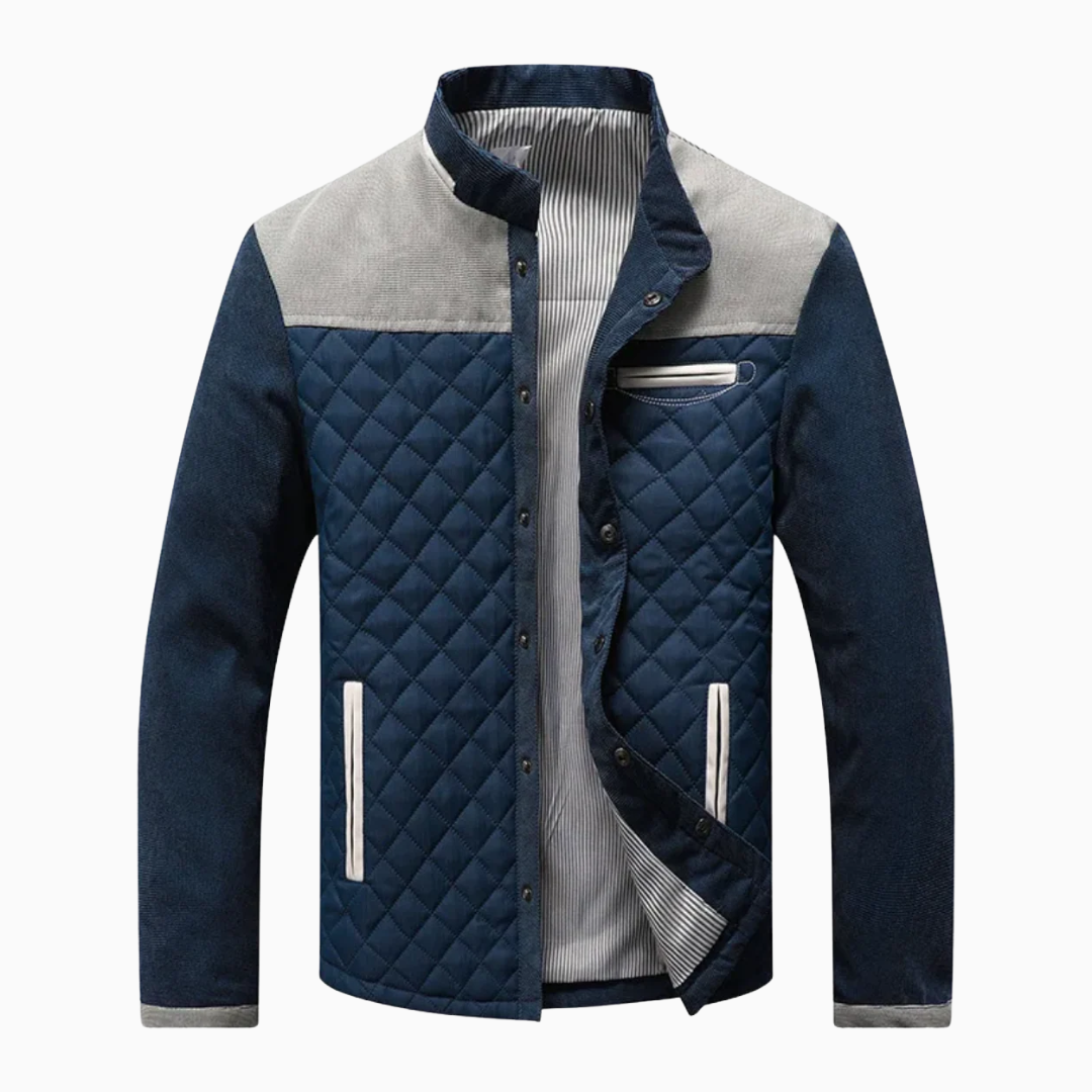 Veste Homme Matelassée Boutonnée Col Montant Style Moderne Décontracté