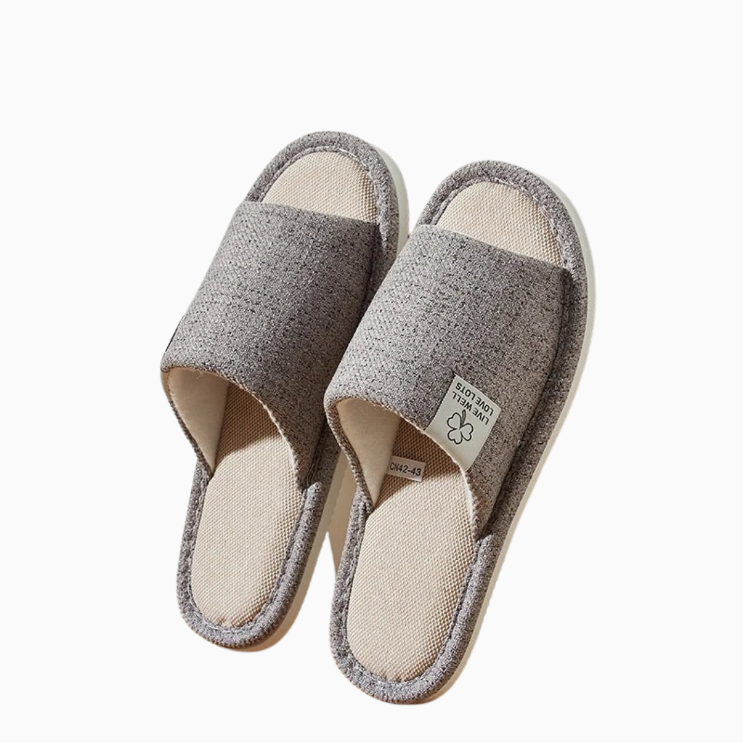 Chaussons ouverts homme textile respirant semelle souple confort maison
