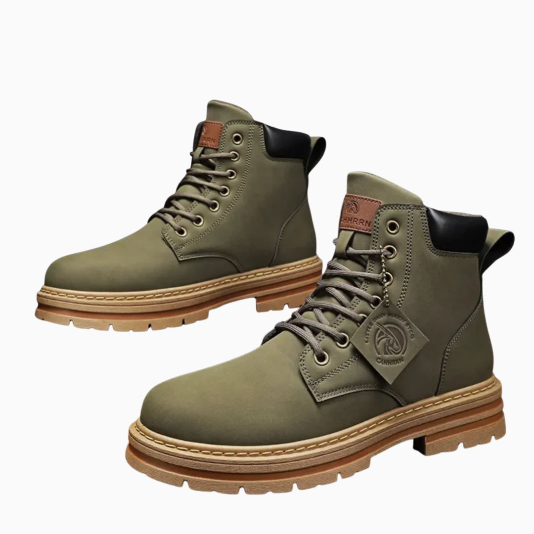Bottes homme à lacets style combat robuste