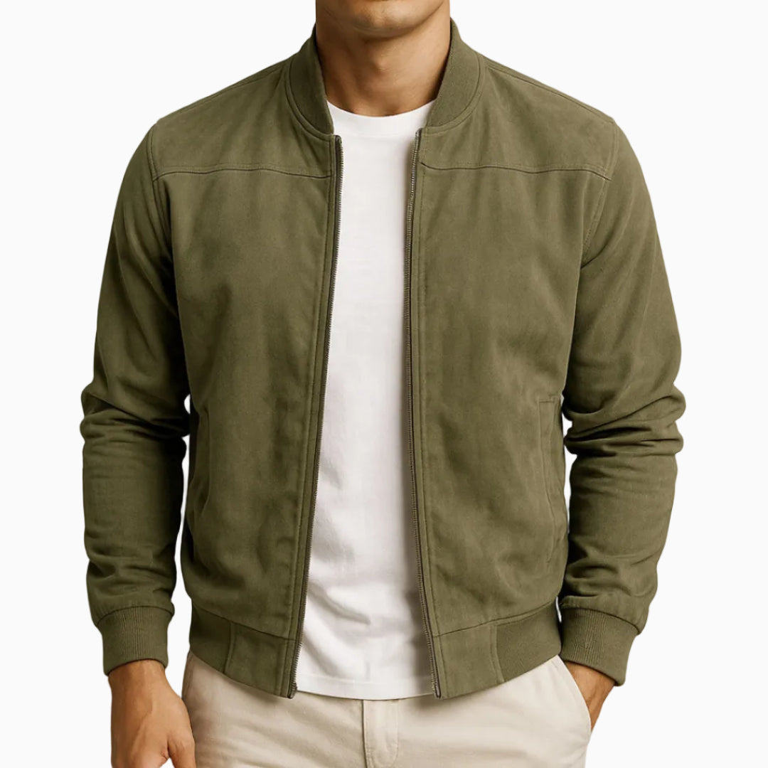Veste Homme Bomber – Finition Suédine Zippée | Style Casual Chic