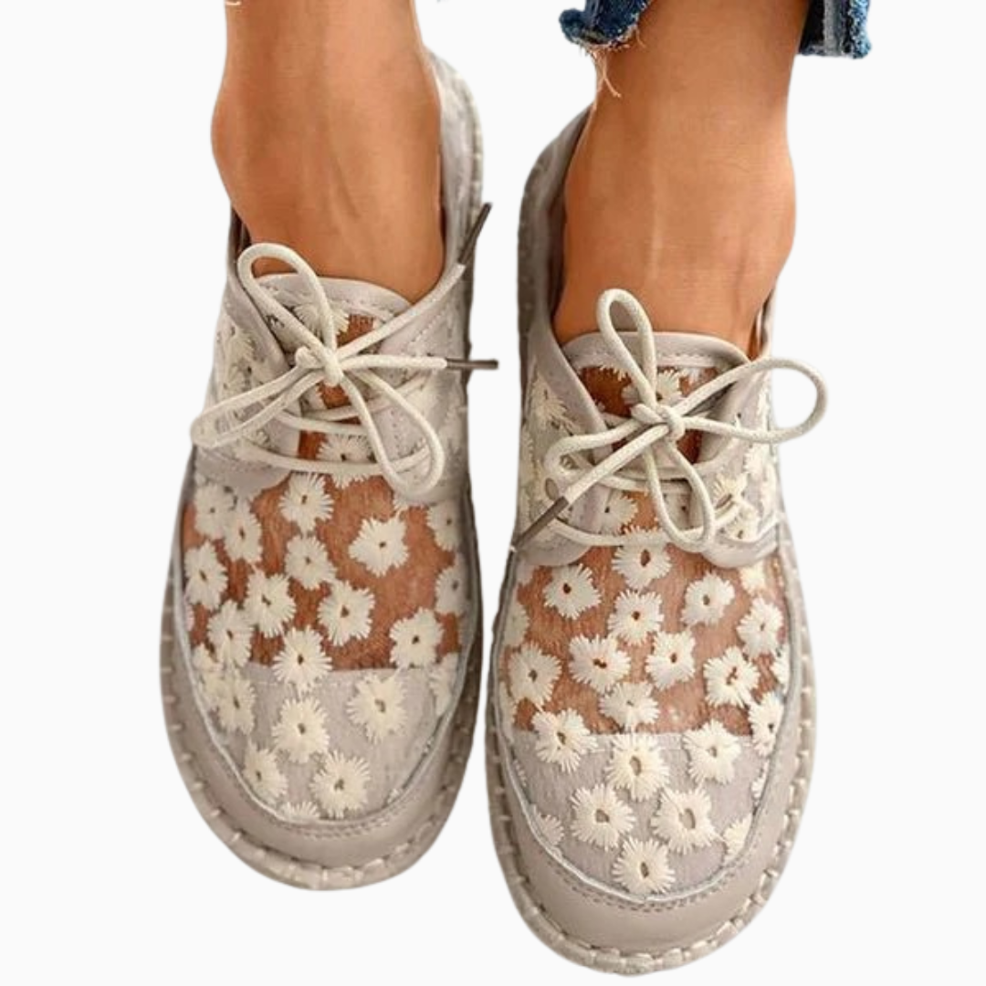 Baskets femme dentelle florale style décontracté