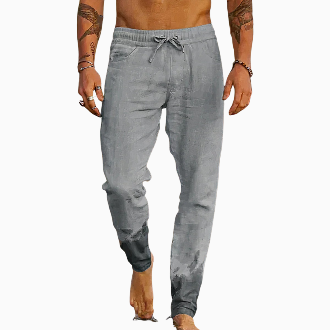 Milan pantalon homme confortable en lin avec cordon style décontracté été