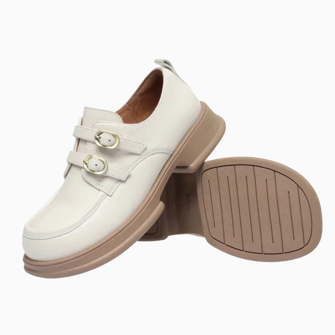 Mocassins femme à double boucle semelle épaisse style moderne