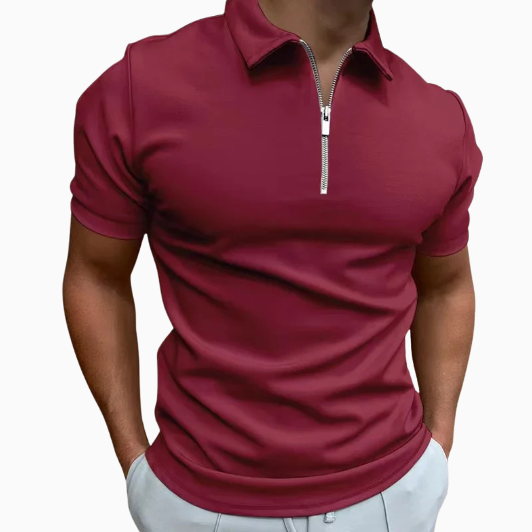 Polo Homme à Fermeture Zippée – Coupe Moderne et Ajustée