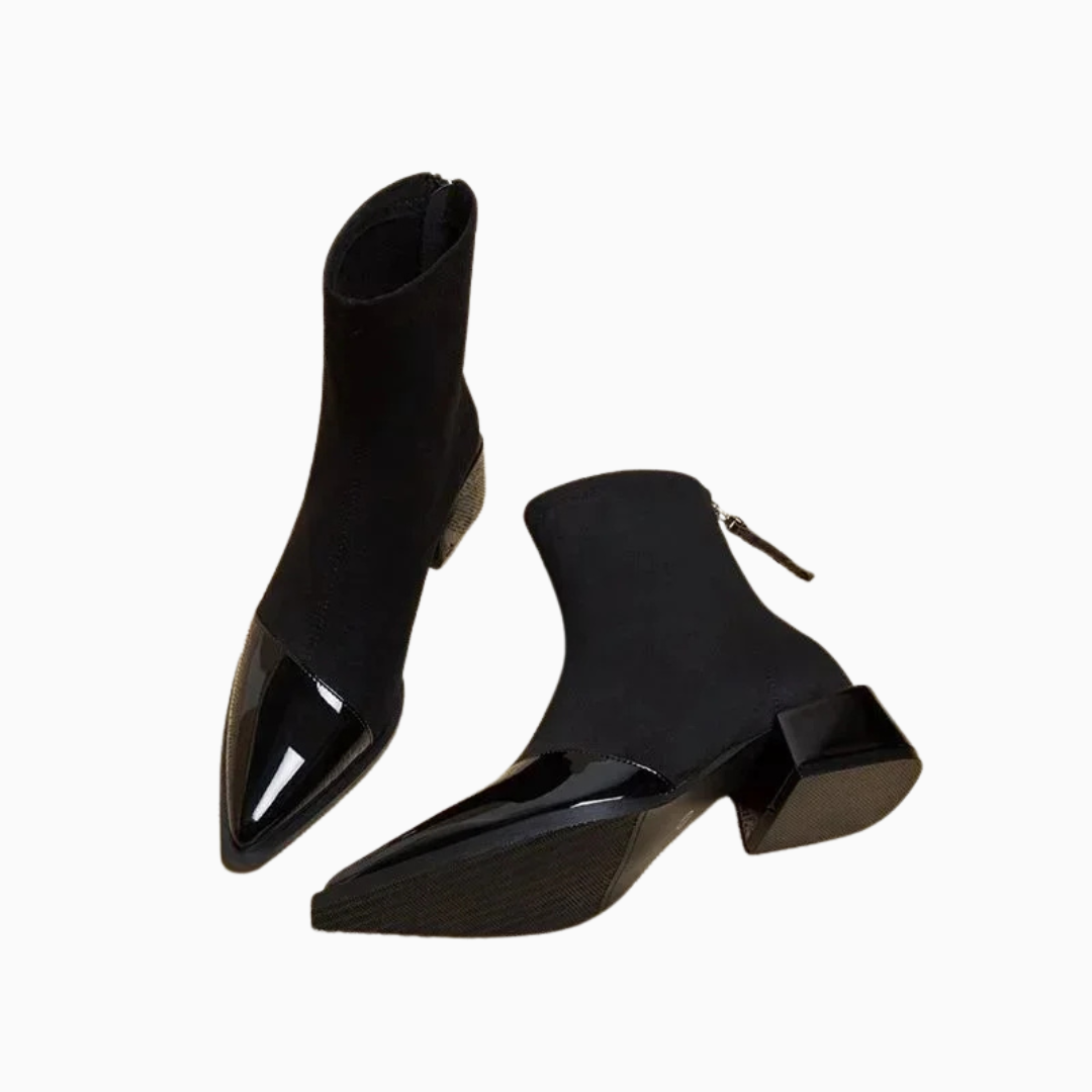 Bottines femme bout pointu talon bloc style élégant