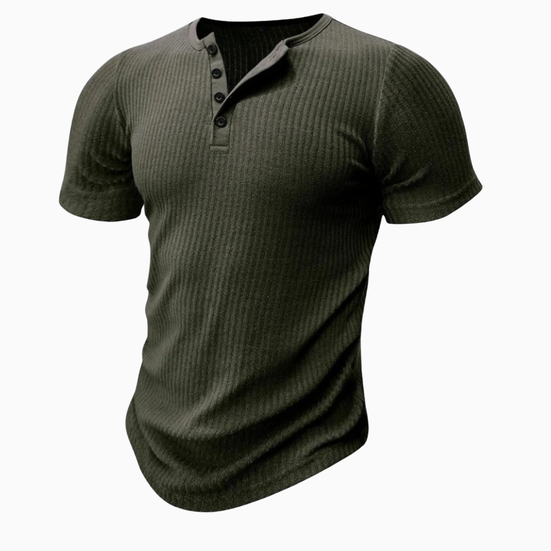 Dario t-shirt homme manches courtes col boutons coupe ajustée style casual
