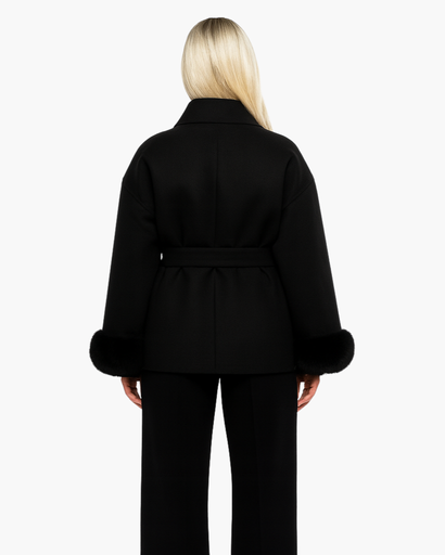 Manteau femme à ceinture - coupe ample avec manches élégantes