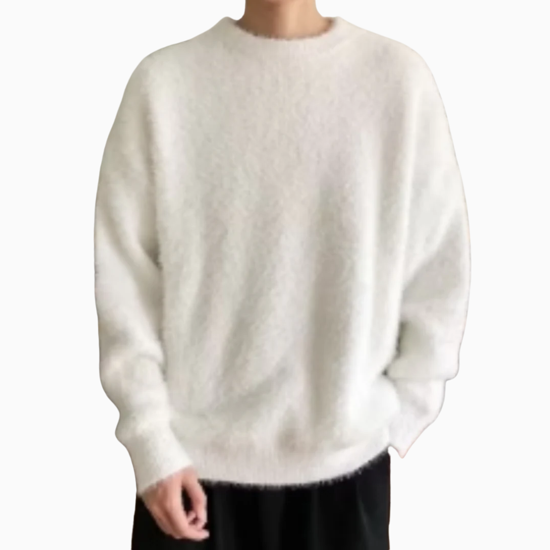 Ethan pull homme maille duveteuse col rond